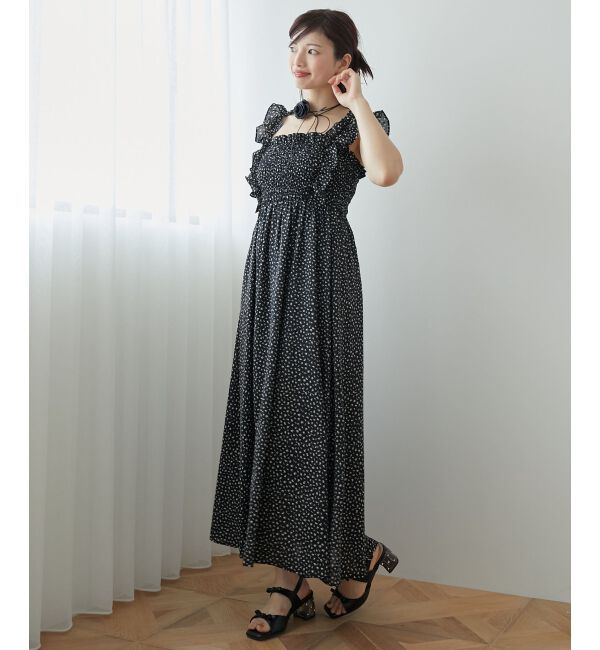 MAJESTICLEGON「フリルショルダーレースアップワンピ」|ワンピース|