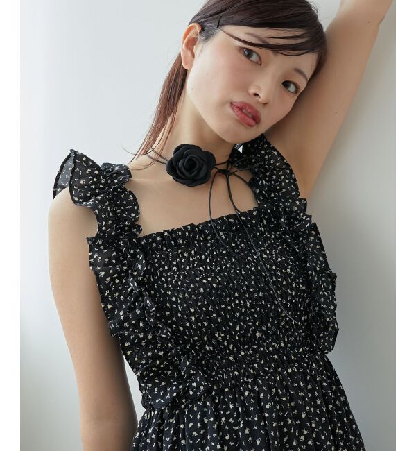 MAJESTICLEGON「フリルショルダーレースアップワンピ」|ワンピース|