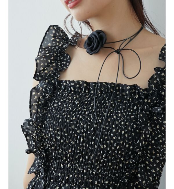 MAJESTICLEGON「フリルショルダーレースアップワンピ」|ワンピース|