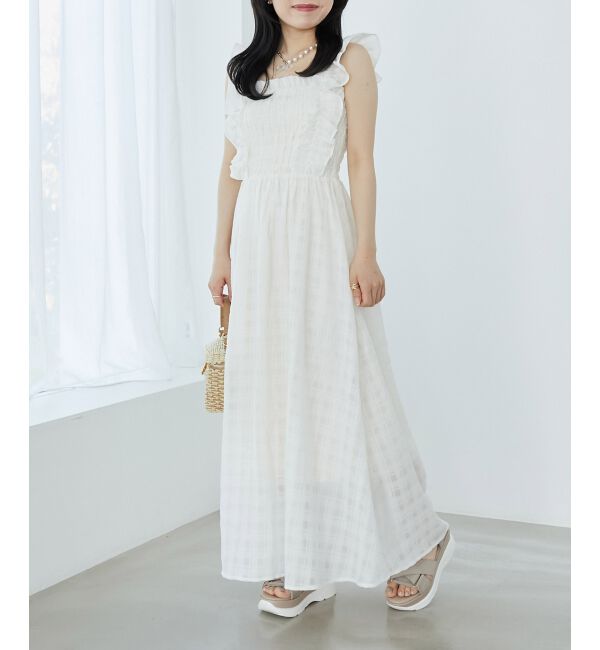 MAJESTICLEGON「フリルショルダーレースアップワンピ」|ワンピース|