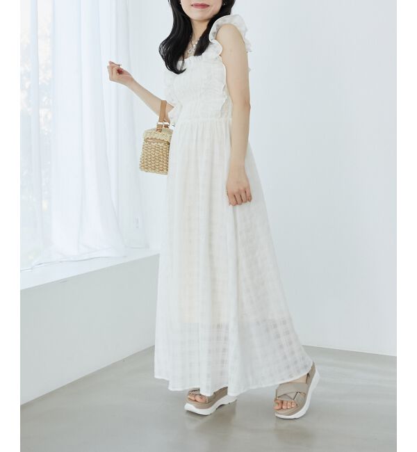 MAJESTICLEGON「フリルショルダーレースアップワンピ」|ワンピース|