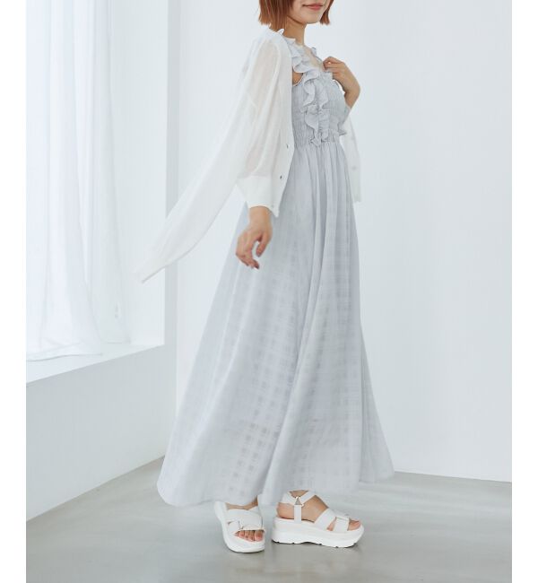 MAJESTICLEGON「フリルショルダーレースアップワンピ」|ワンピース|