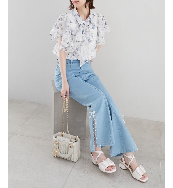 MAJESTICLEGON「パールスリットデニム」|デニム|