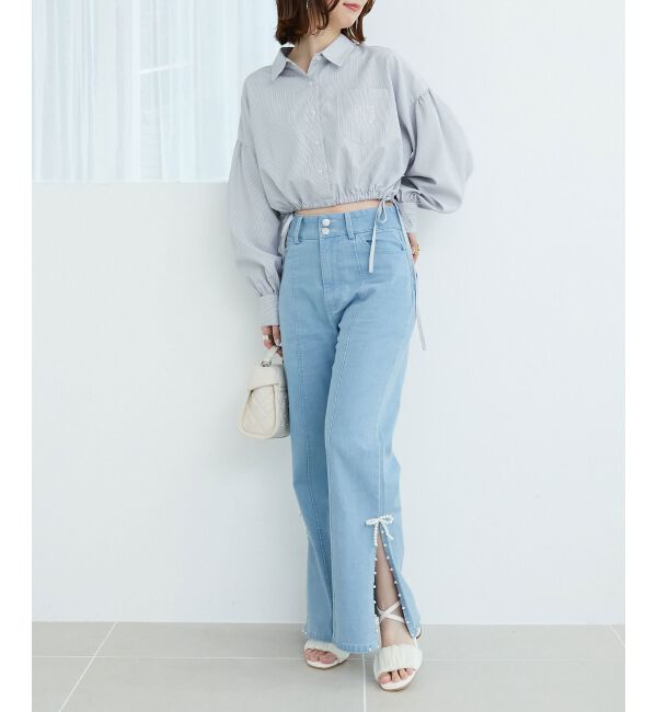 MAJESTICLEGON「パールスリットデニム」|デニム|