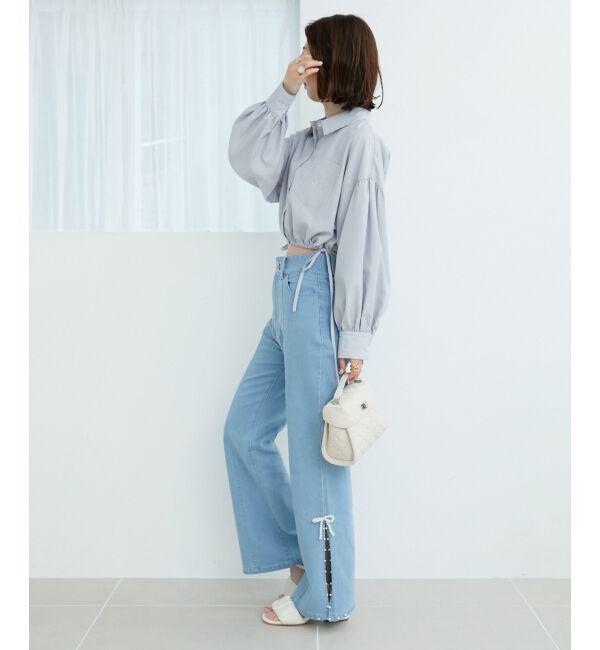 MAJESTICLEGON「パールスリットデニム」|デニム|