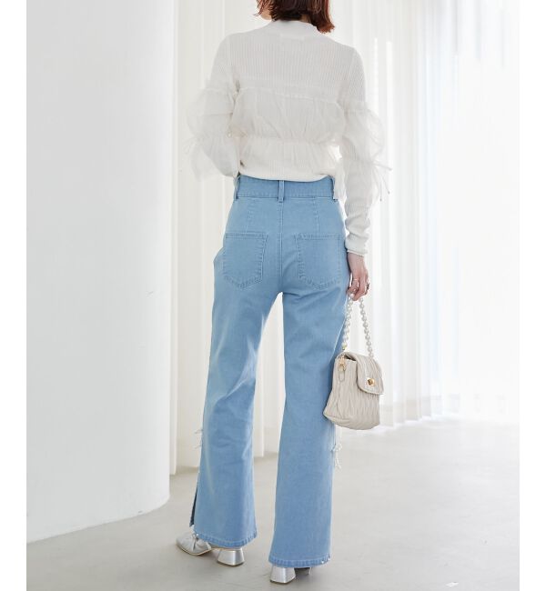 MAJESTICLEGON「パールスリットデニム」|デニム|