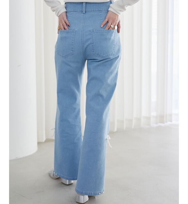 MAJESTICLEGON「パールスリットデニム」|デニム|