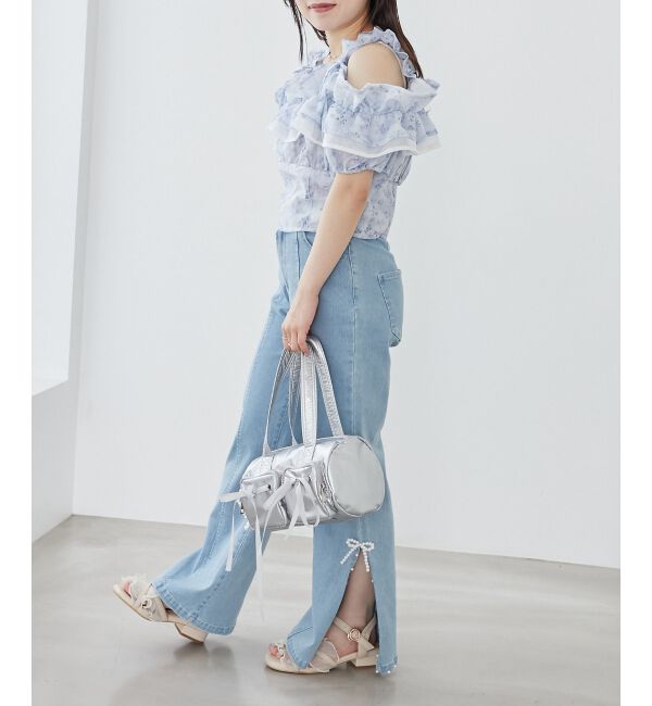 MAJESTICLEGON「パールスリットデニム」|デニム|