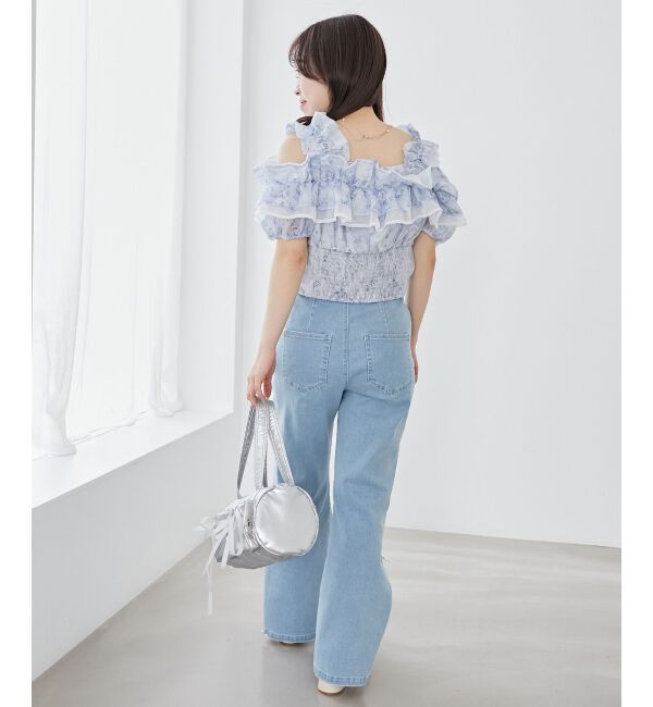 MAJESTICLEGON「パールスリットデニム」|デニム|