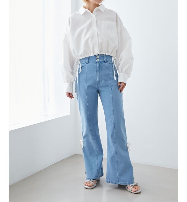 MAJESTICLEGON「パールスリットデニム」|デニム|