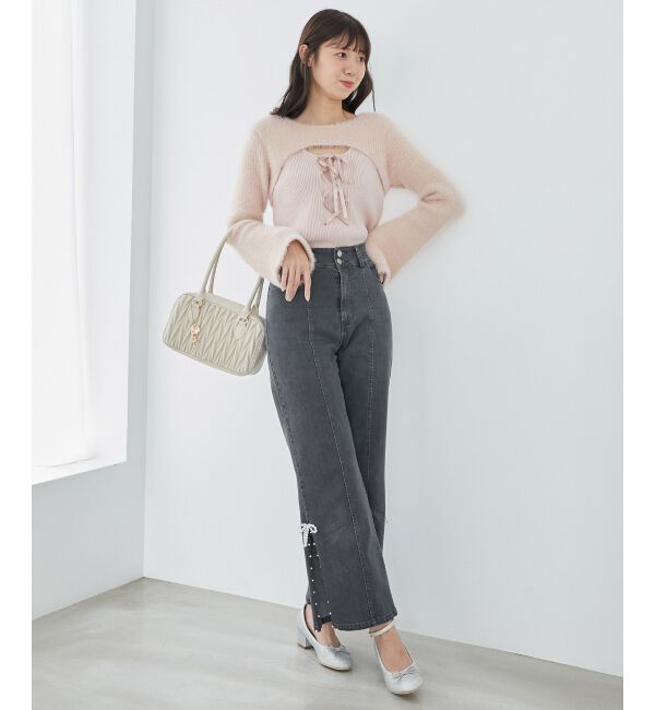 MAJESTICLEGON「パールスリットデニム」|デニム|