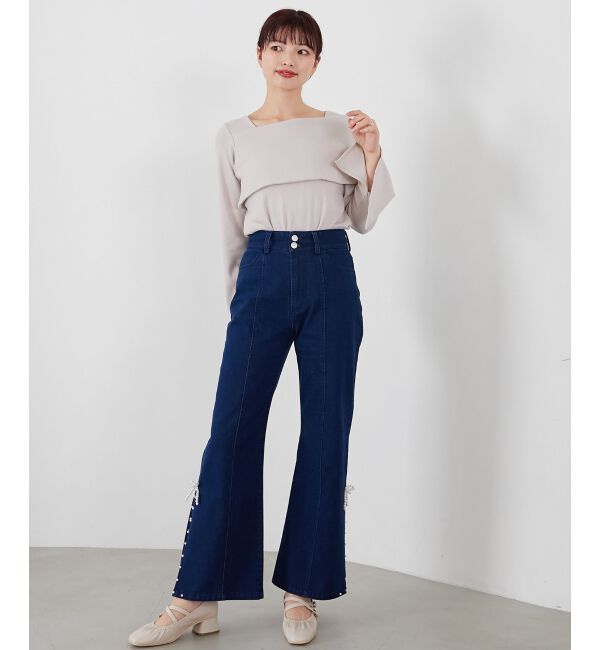 MAJESTICLEGON「パールスリットデニム」|デニム|