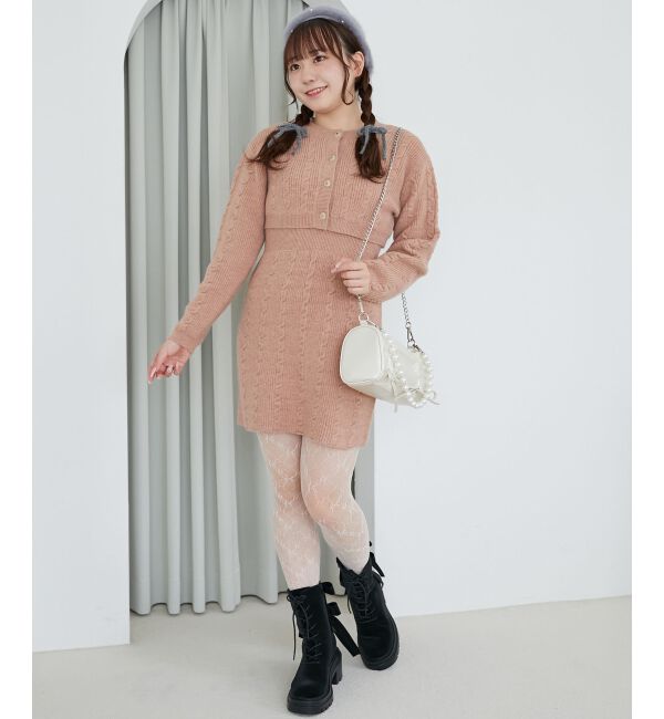 MAJESTICLEGON「ケーブルショートカーデセットワンピ」|ワンピース|