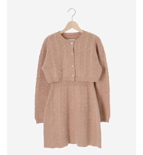 MAJESTICLEGON「ケーブルショートカーデセットワンピ」|ワンピース|