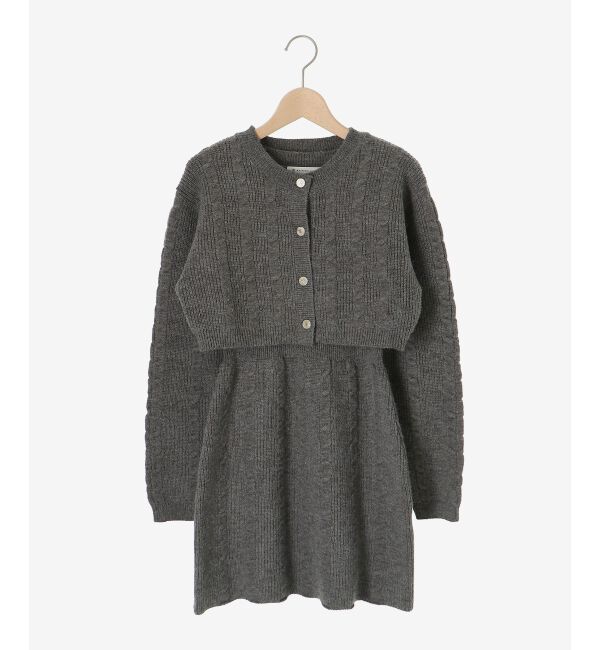 MAJESTICLEGON「ケーブルショートカーデセットワンピ」|ワンピース|