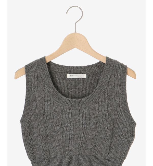 MAJESTICLEGON「ケーブルショートカーデセットワンピ」|ワンピース|