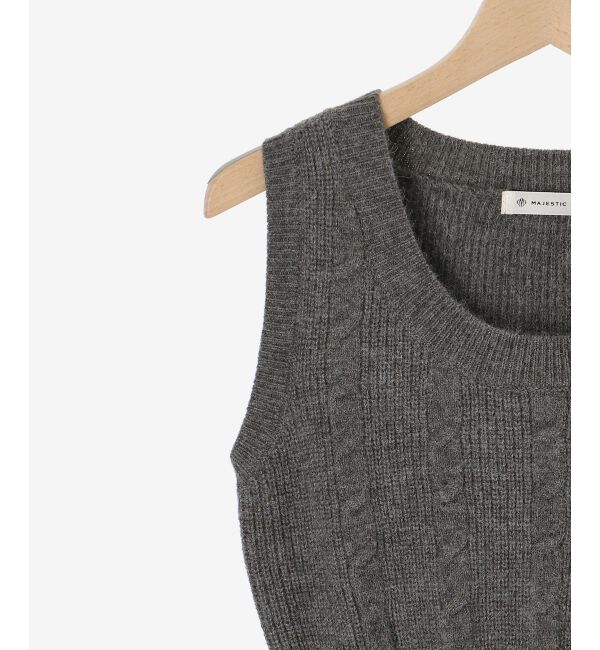 MAJESTICLEGON「ケーブルショートカーデセットワンピ」|ワンピース|