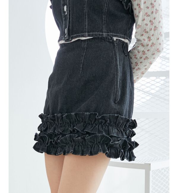 MAJESTICLEGON「ホイップフリルデニムスカパン」|スカート|