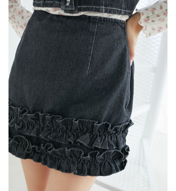 MAJESTICLEGON「ホイップフリルデニムスカパン」|スカート|