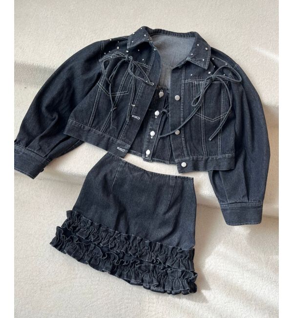 MAJESTICLEGON「ホイップフリルデニムスカパン」|スカート|