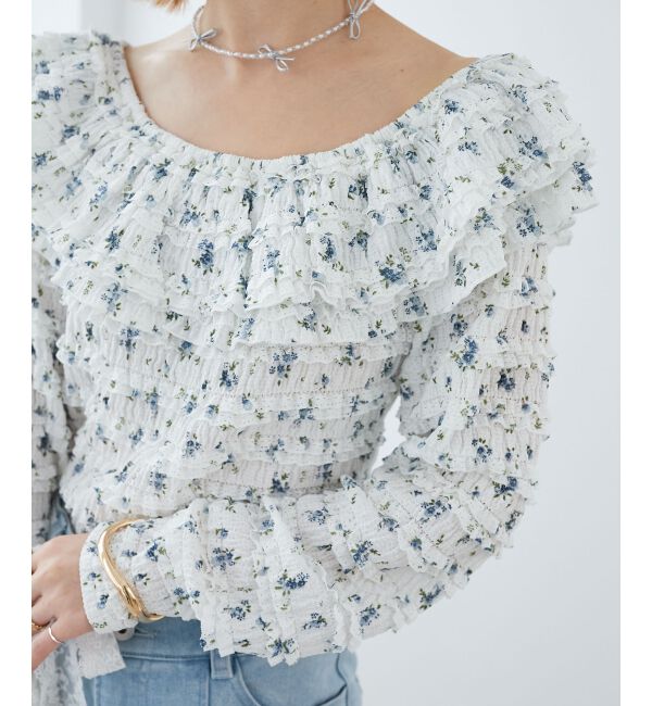 MAJESTICLEGON「前後2wayカットレースフリルトップス」|Tシャツ・カットソー|