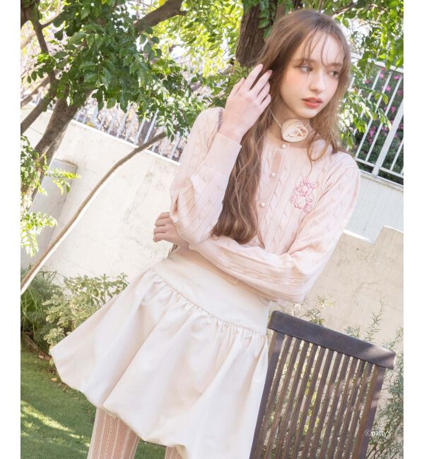  「SWIMMERコラボ ケーブルカーデ」|カーディガン|ピンク