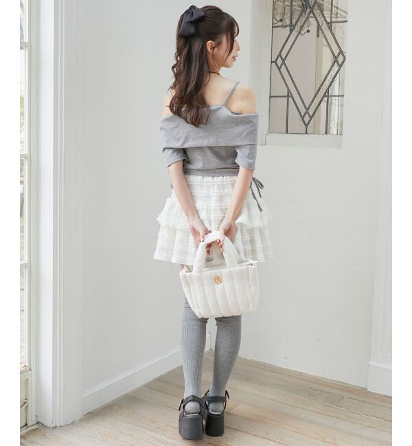  「オフショルダブルジップトップス」|Tシャツ・カットソー|