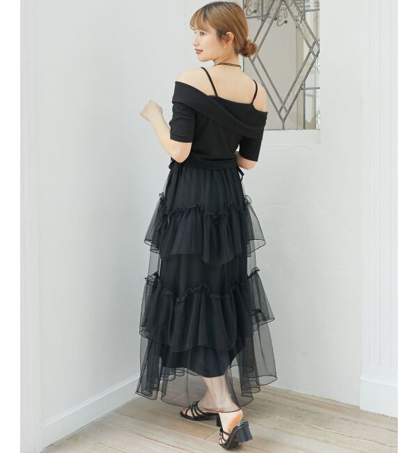  「オフショルダブルジップトップス」|Tシャツ・カットソー|