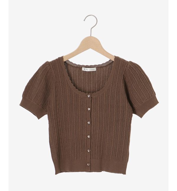  「ハーフスリーブケーブルカーディガン」|カーディガン|