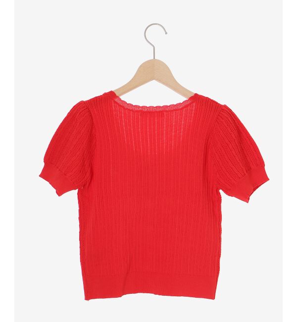  「ハーフスリーブケーブルカーディガン」|カーディガン|