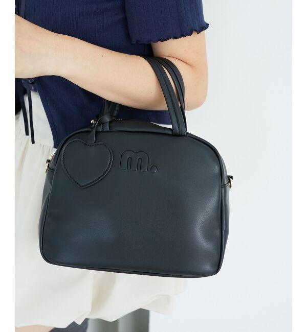  「ハートチャームセットスクエアボストン」|ボストンバッグ|