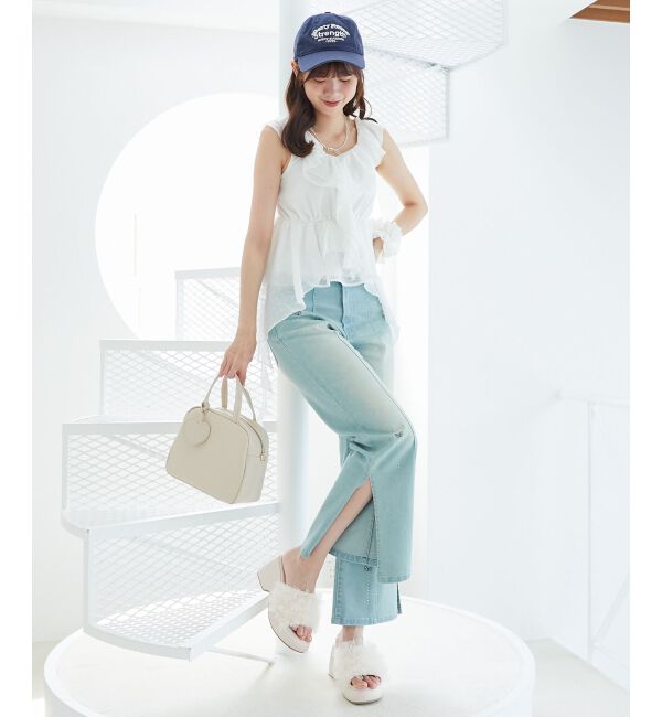  「ハートチャームセットスクエアボストン」|ボストンバッグ|