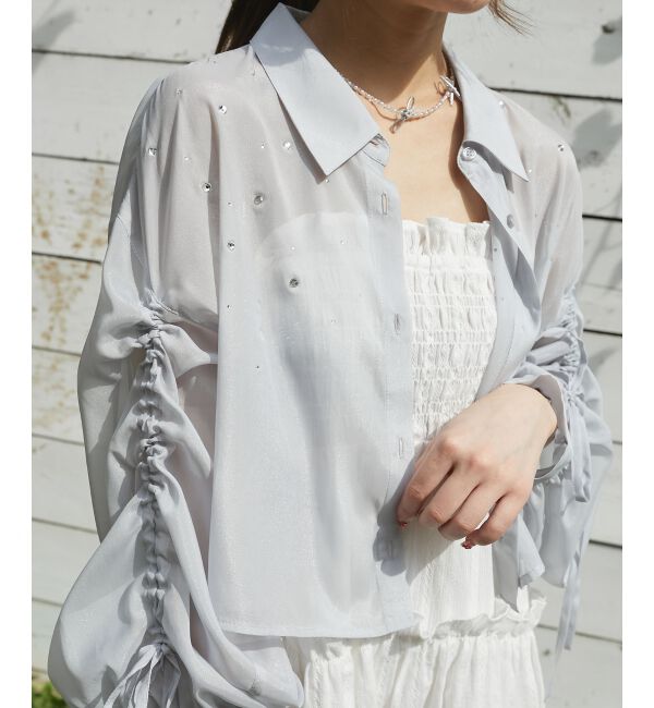  「キラキラドロストシアーシャツ」|シャツ・ブラウス|