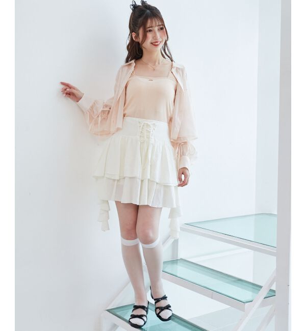  「サイドラッフルティアードミニスカパン」|スカート|