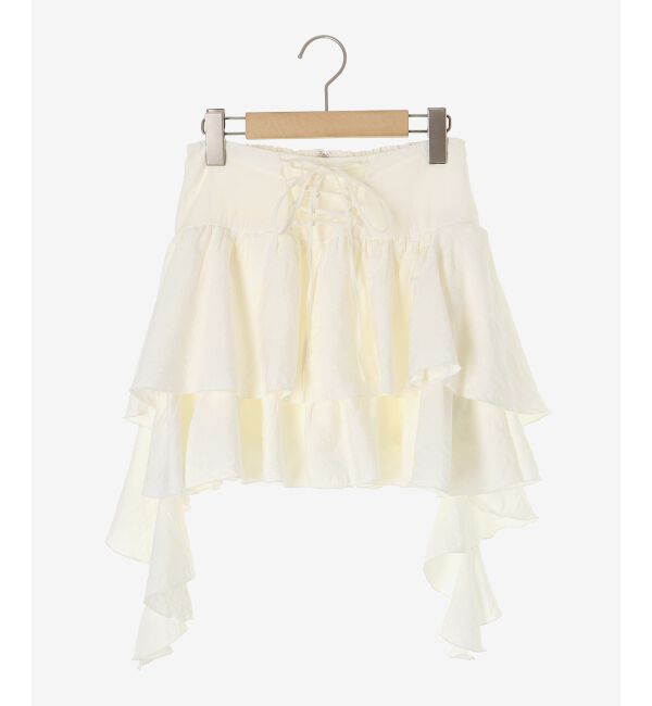  「サイドラッフルティアードミニスカパン」|スカート|