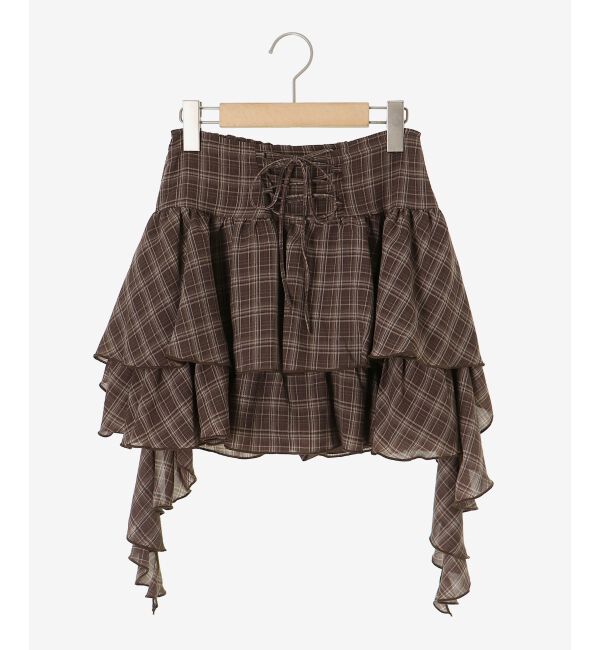  「サイドラッフルティアードミニスカパン」|スカート|