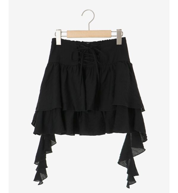  「サイドラッフルティアードミニスカパン」|スカート|