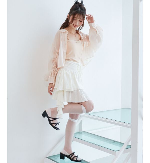  「サイドラッフルティアードミニスカパン」|スカート|