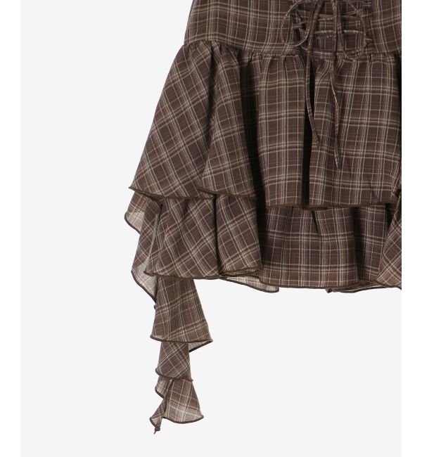  「サイドラッフルティアードミニスカパン」|スカート|