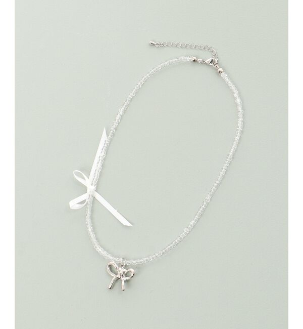  「きらきらリボンモチーフネックレス」|ネックレス|