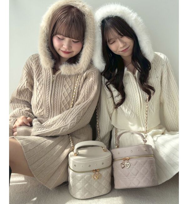  「キラキラフード付きニットパーカー」|パーカー|