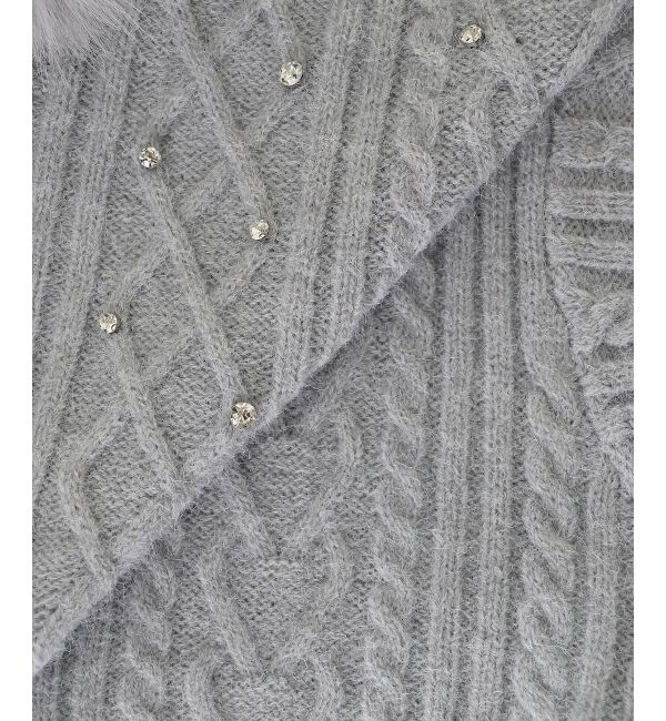  「キラキラフード付きニットパーカー」|パーカー|