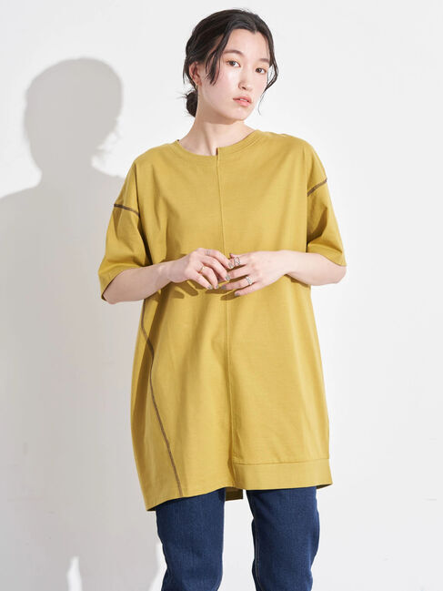 earth music&ecology「リメイクチュニック」|Tシャツ・カットソー|イエロー