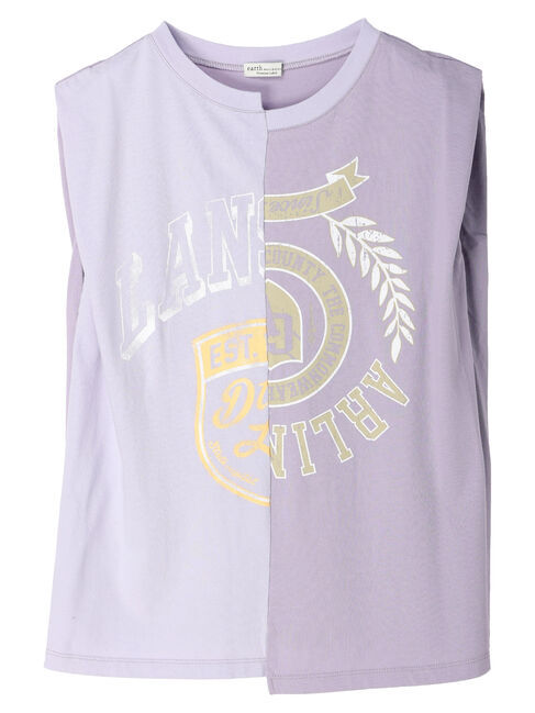 earth music&ecology「パターン切替ノースリーブプルオーバー」|Tシャツ・カットソー|