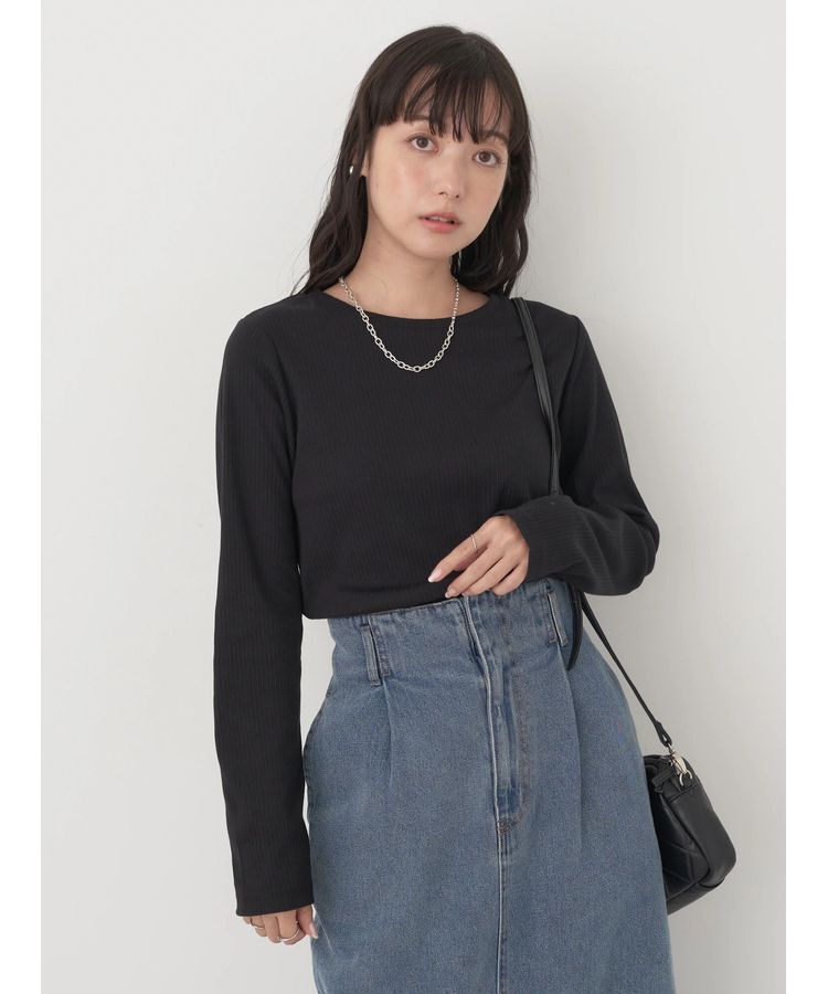 earth music&ecology「チェーンリブクルーネックプルオーバー」|Tシャツ・カットソー|