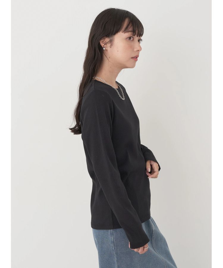 earth music&ecology「チェーンリブクルーネックプルオーバー」|Tシャツ・カットソー|