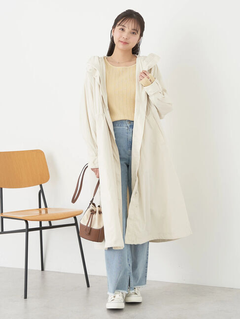 earth music&ecology「テックフードロングコート」|その他|Ecru