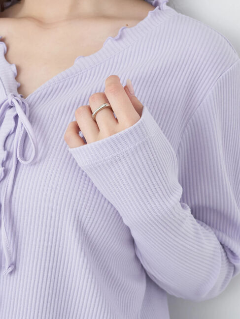 earth music&ecology「フリルデザインリボンカーディガン」|カーディガン|