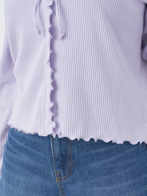 earth music&ecology「フリルデザインリボンカーディガン」|カーディガン|