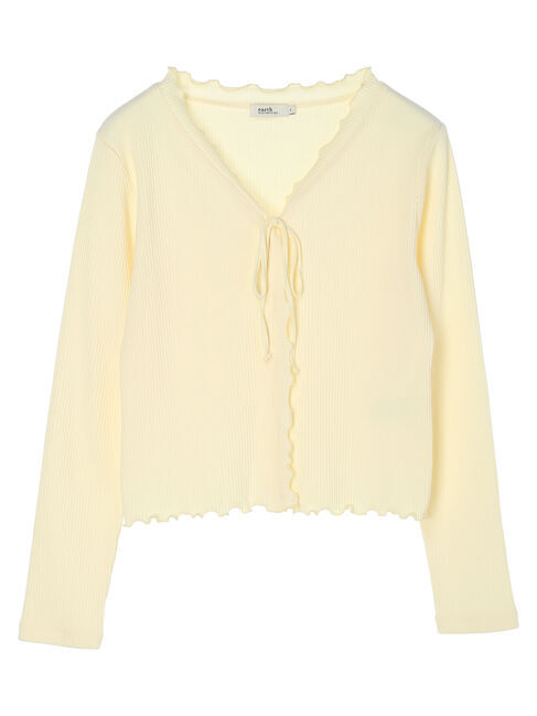 earth music&ecology「フリルデザインリボンカーディガン」|カーディガン|